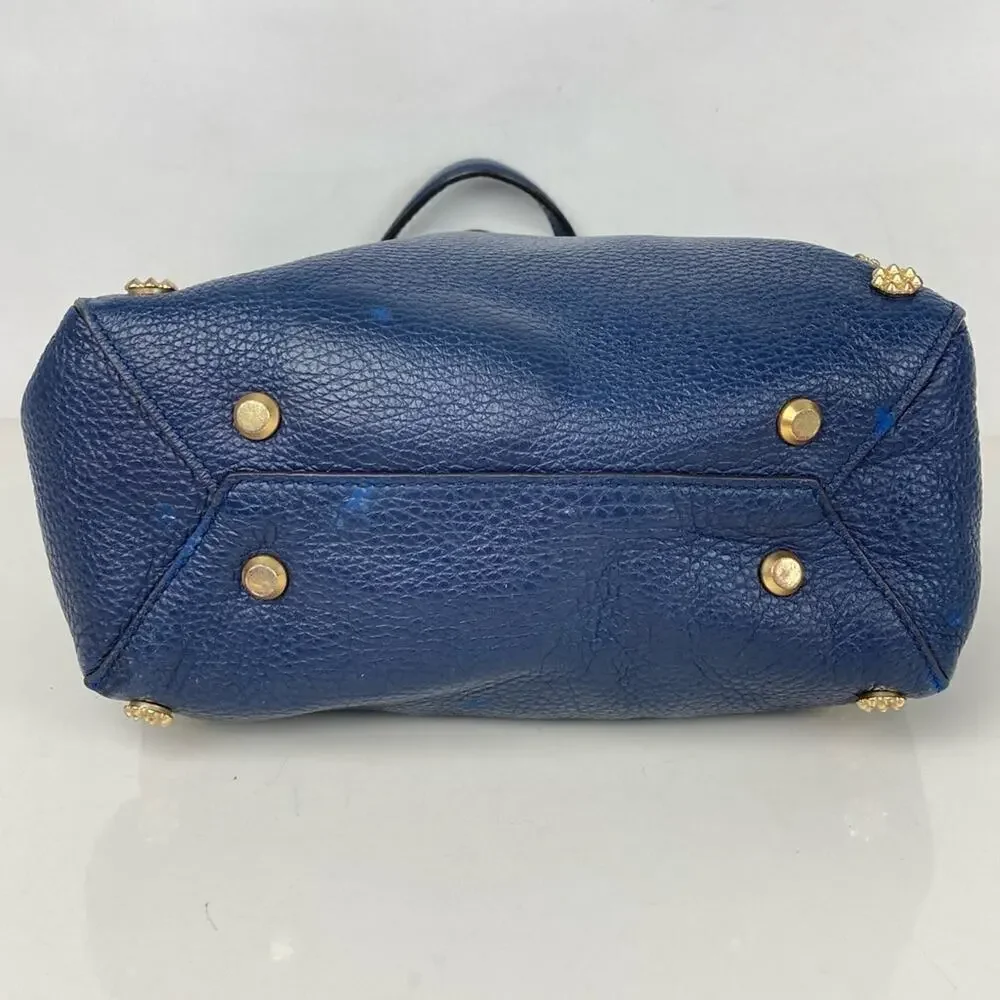 ANNABEL INGALL Leather Daisy Stud Tote in Navy - $465.